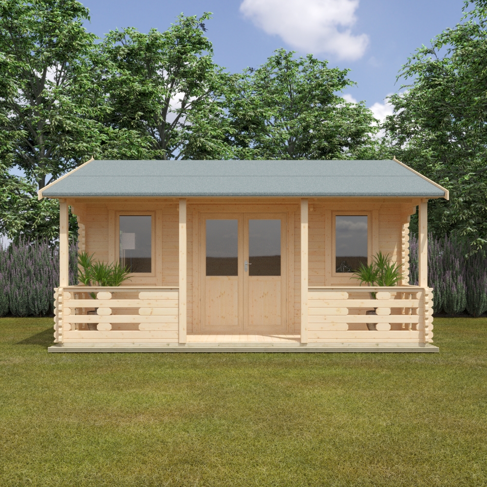 18x14 Adlington (inc. Veranda) Log Cabin | 44mm