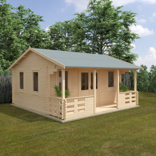 18x14 Adlington (inc. Veranda) Log Cabin | 44mm