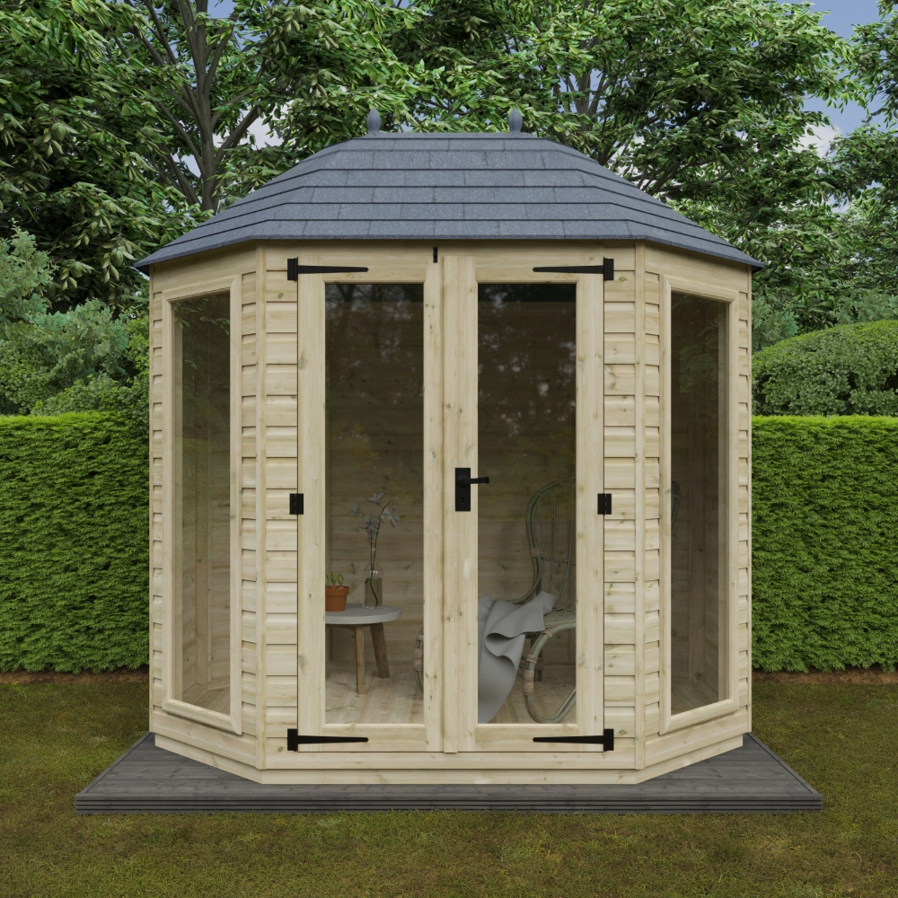 8x6 Tanalised Octagonal Full Pane Shed