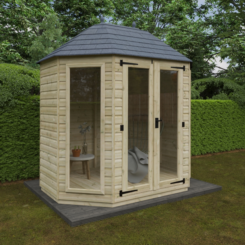 8x6 Tanalised Octagonal Full Pane Shed