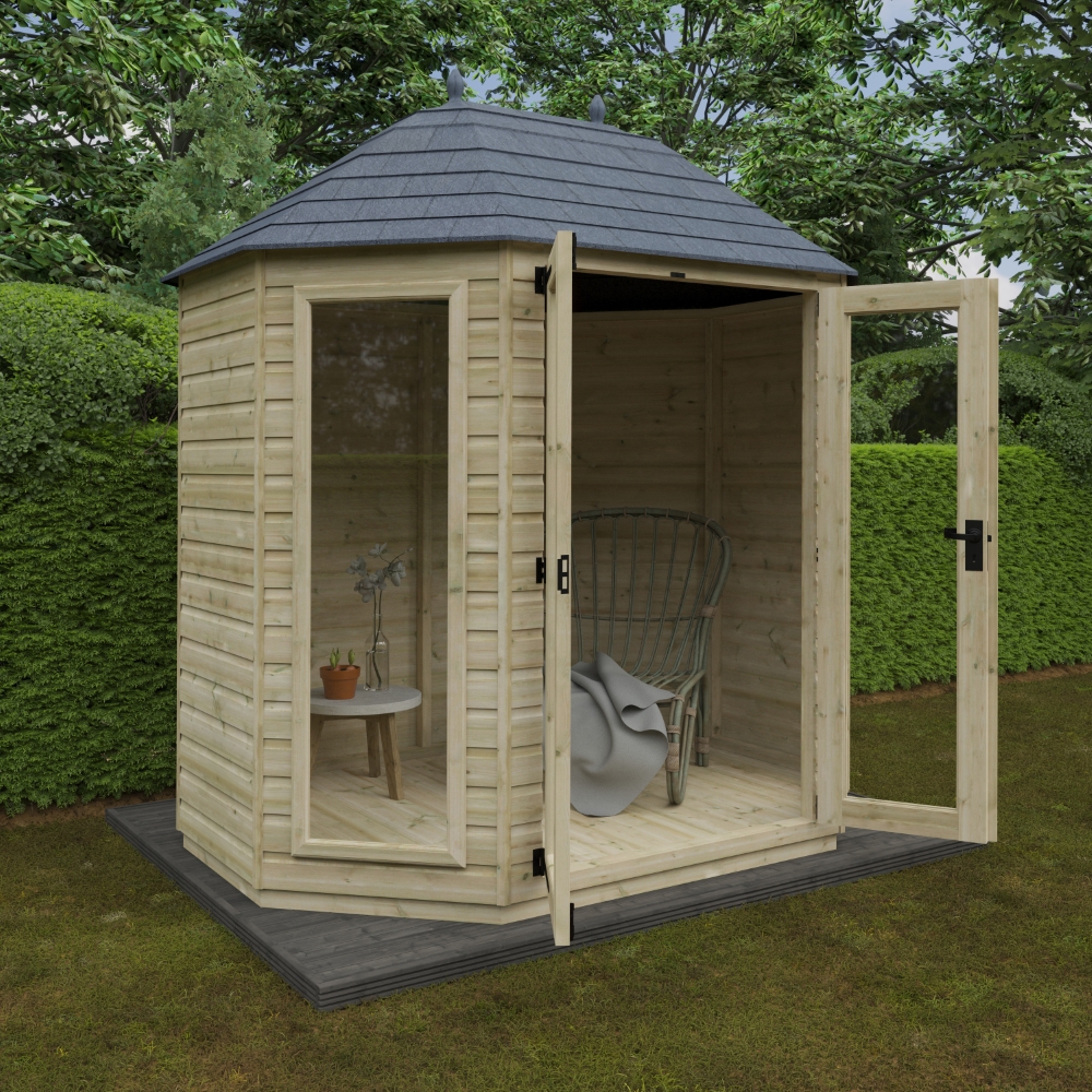 8x6 Tanalised Octagonal Full Pane Shed