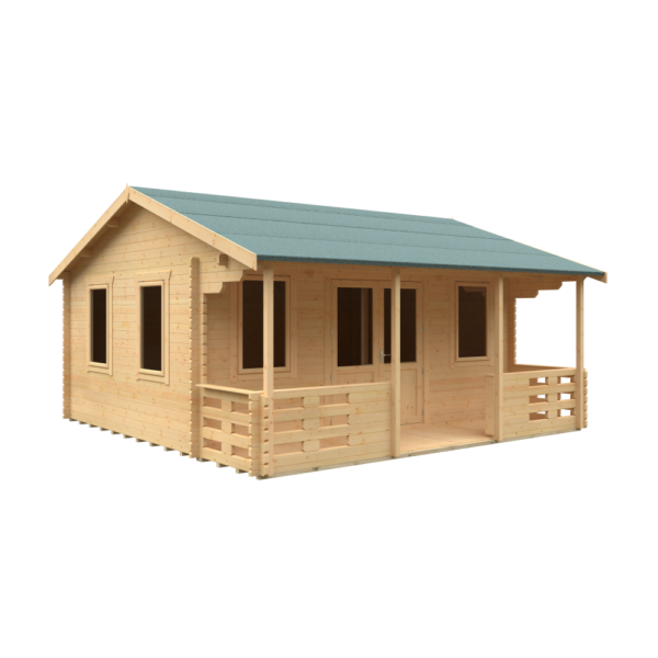 18x18 Adlington (inc. Veranda) Log Cabin | 44mm