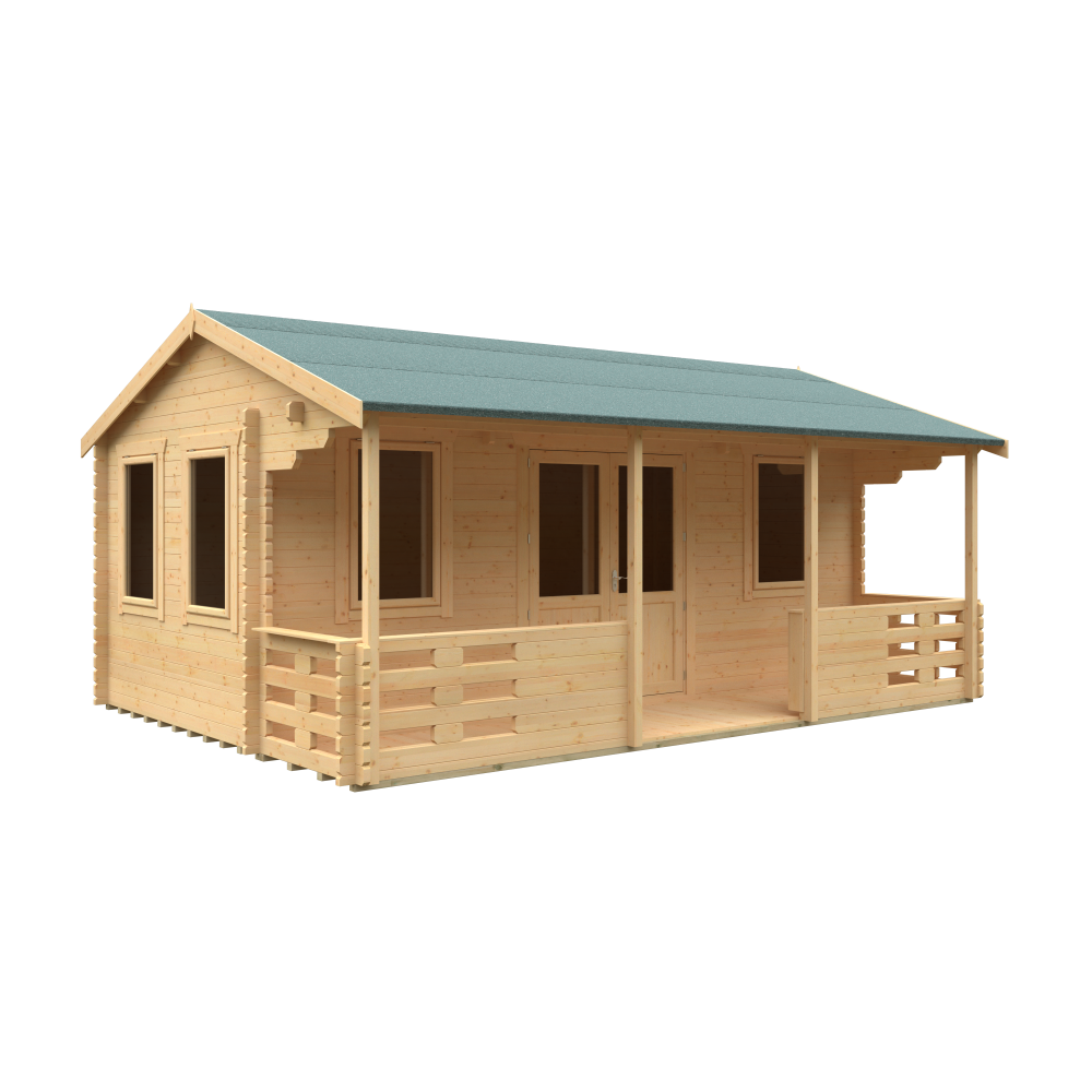 20x14 Adlington (inc. Veranda) Log Cabin | 44mm