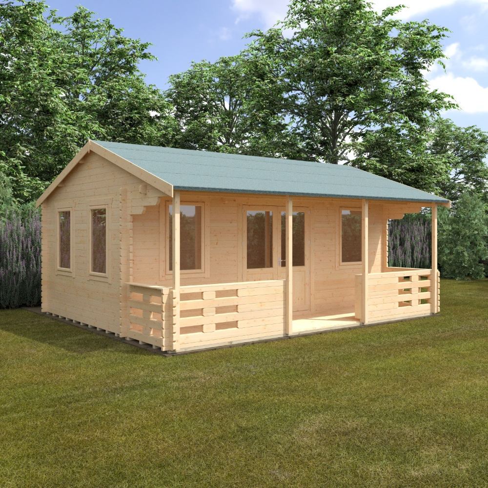 20x16 Adlington (inc. Veranda) Log Cabin | 44mm