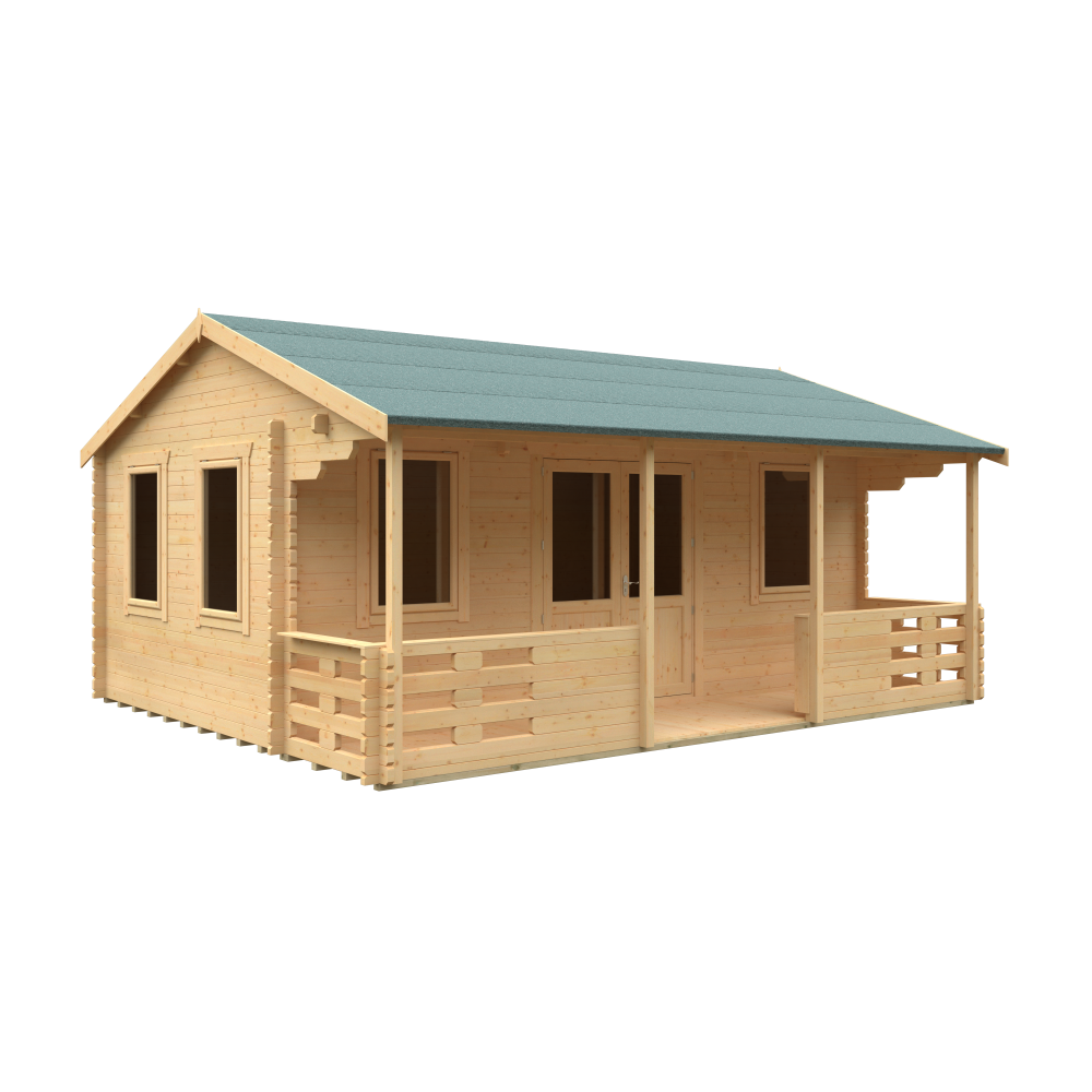 20x16 Adlington (inc. Veranda) Log Cabin | 44mm