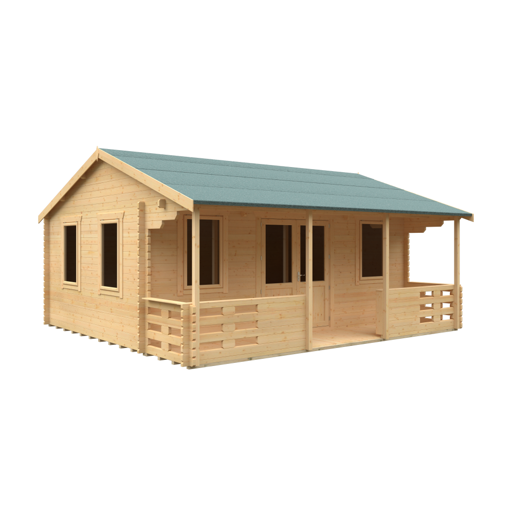 20x18 Adlington (inc. Veranda) Log Cabin | 44mm